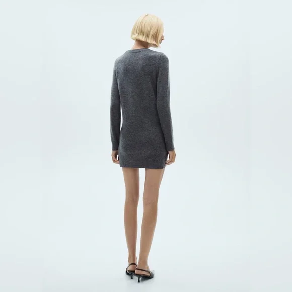 Mango Grey knitted shift dress NWT - Picture 3 of 6